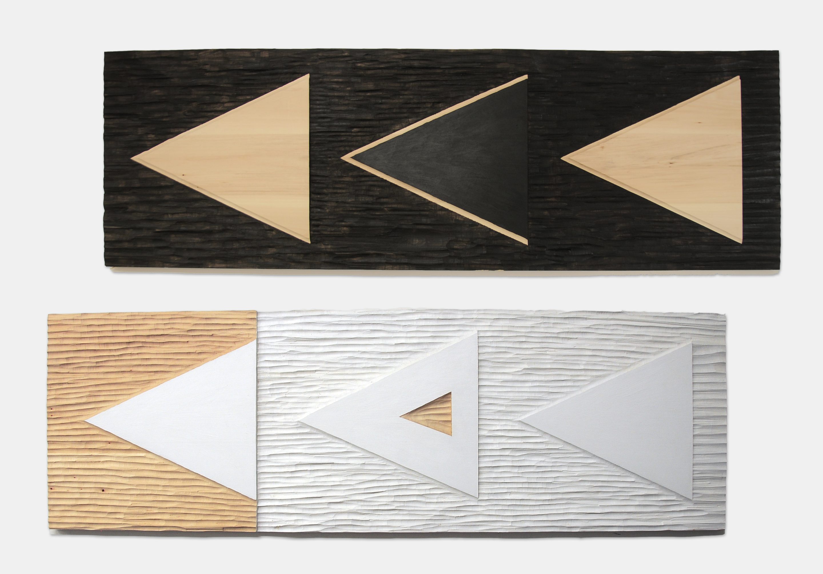 Via d'uscita, 2022, legno trattato ad acrilico, cm 150x50x4
