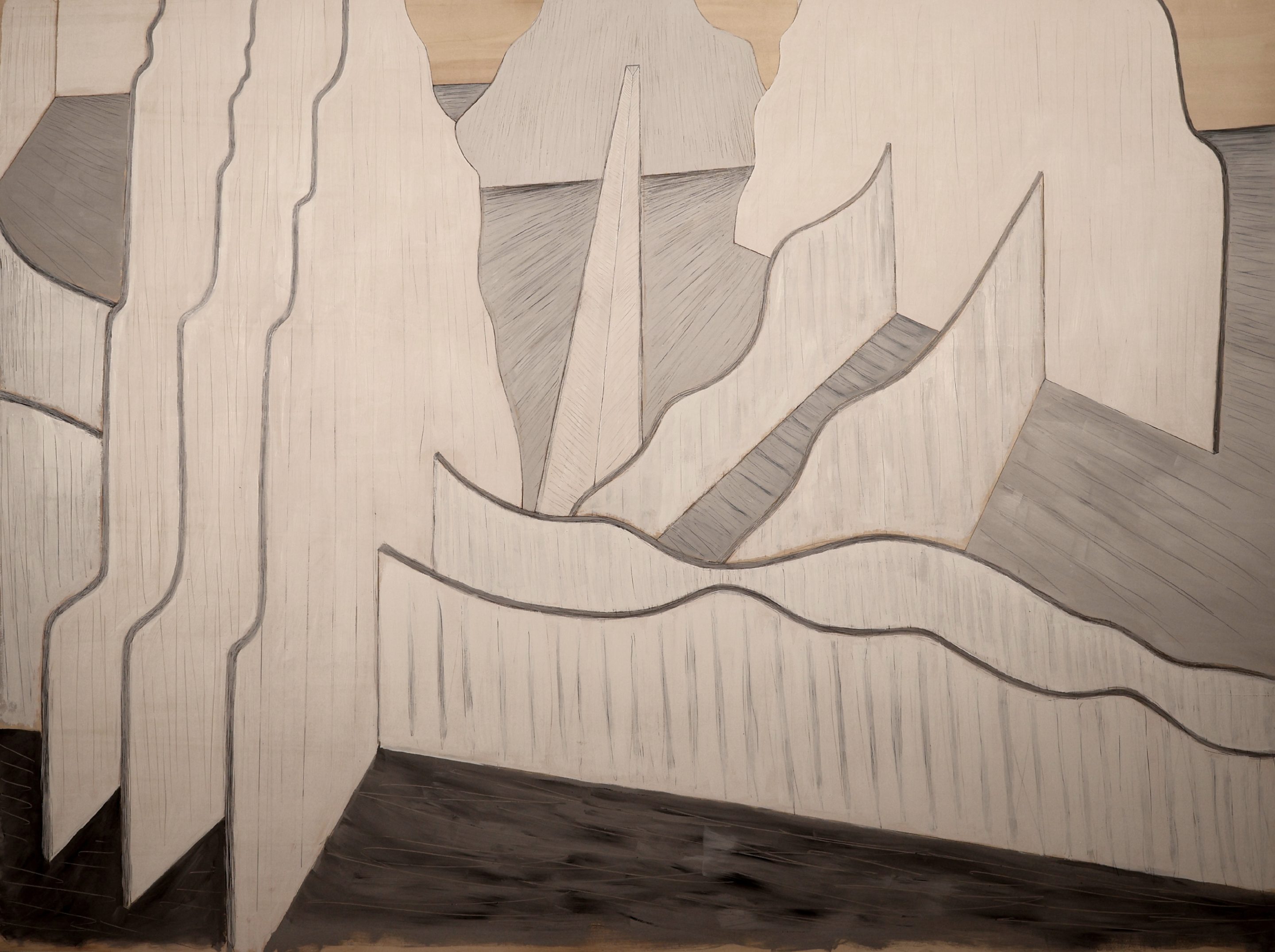 Umana Assenza n.4, 2019/2021, cm 185x250, acrilico, carbone e matita su tavola